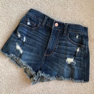 Hollister Dark Wash High Rise Jean Shorts